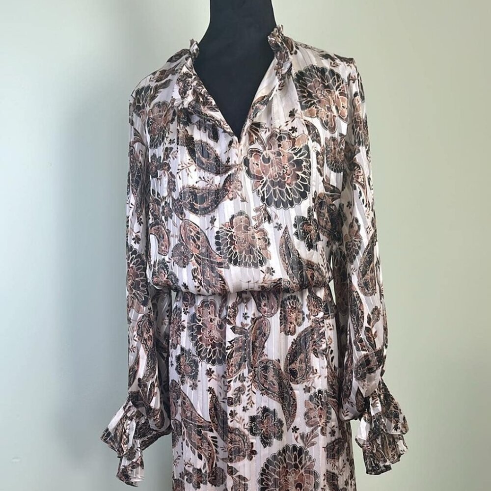Vince Camuto 3X Prairie Tiered Smocked Cottage Core Dress